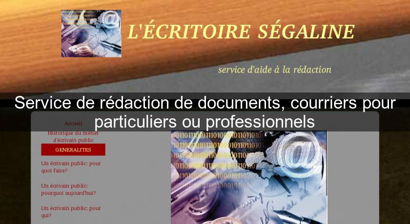 Service de rédaction de documents, courriers pour particuliers ou professionnels Service de rédaction de documents, courriers pour particuliers ou professionnels