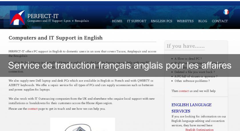 Service de traduction français anglais pour les affaires Service de traduction français anglais pour les affaires