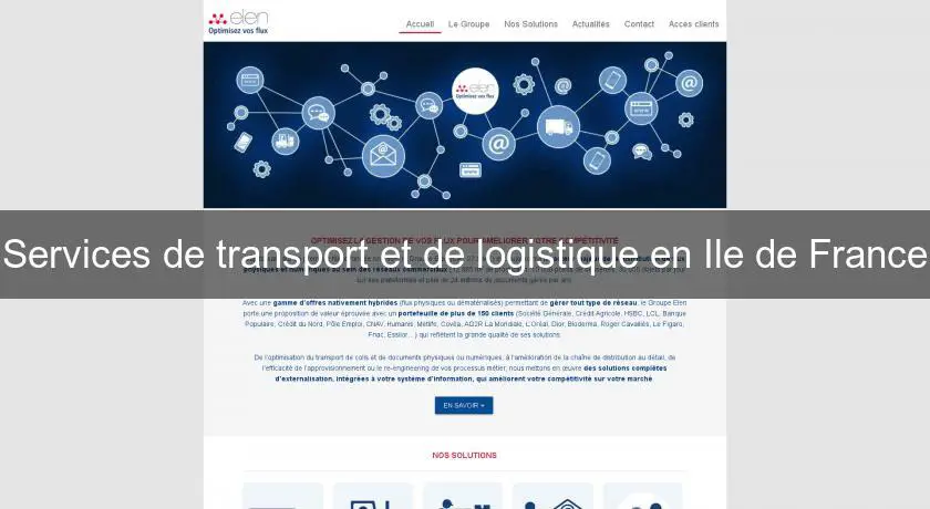 Services de transport et de logistique en Ile de France