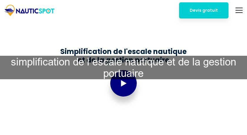 simplification de l'escale nautique et de la gestion portuaire simplification de l'escale nautique et de la gestion portuaire
