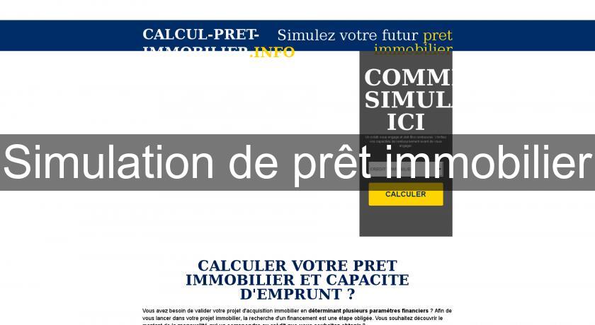 Simulation de prêt immobilier Simulation de prêt immobilier