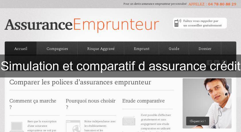 Simulation et comparatif d'assurance crédit