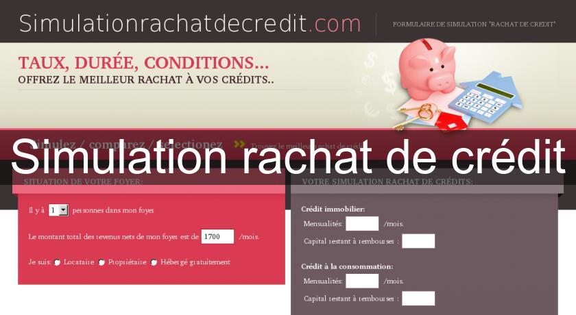 Simulation rachat de crédit Simulation rachat de crédit