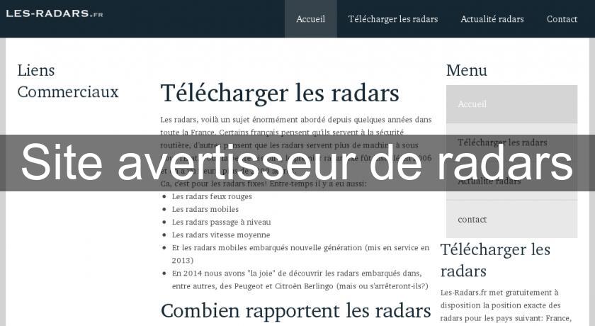 Site avertisseur de radars Site avertisseur de radars