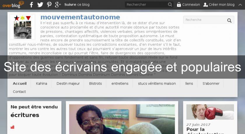Site des écrivains engagée et populaires Site des écrivains engagée et populaires