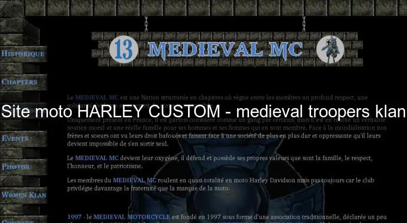 Site moto HARLEY CUSTOM - medieval troopers klan