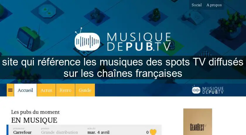 site qui référence les musiques des spots TV diffusés sur les chaînes françaises