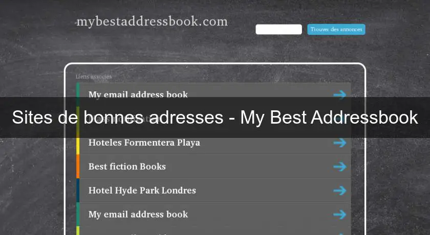 Sites de bonnes adresses - My Best Addressbook
