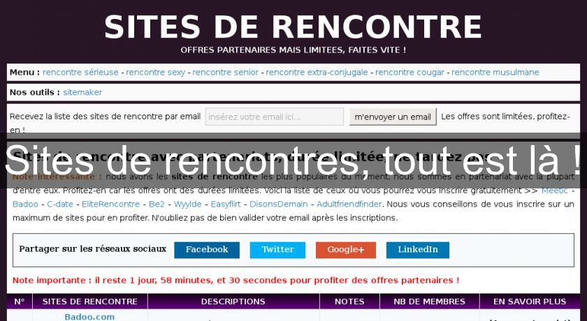 Sites de rencontres, tout est là !