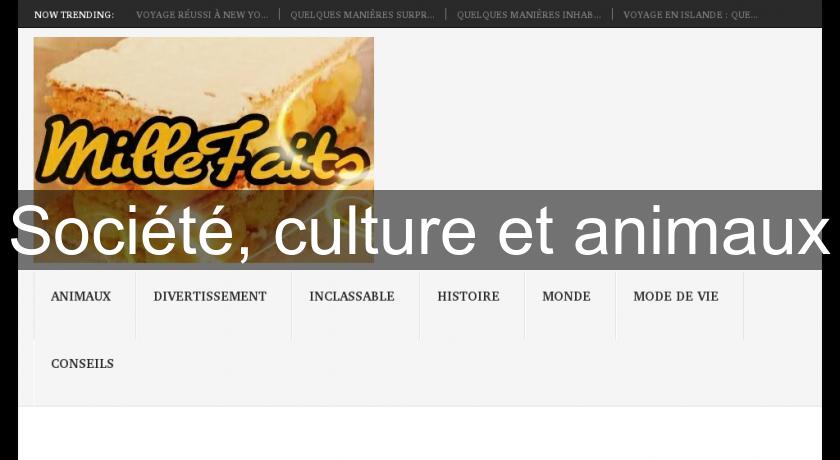 Société, culture et animaux Société, culture et animaux
