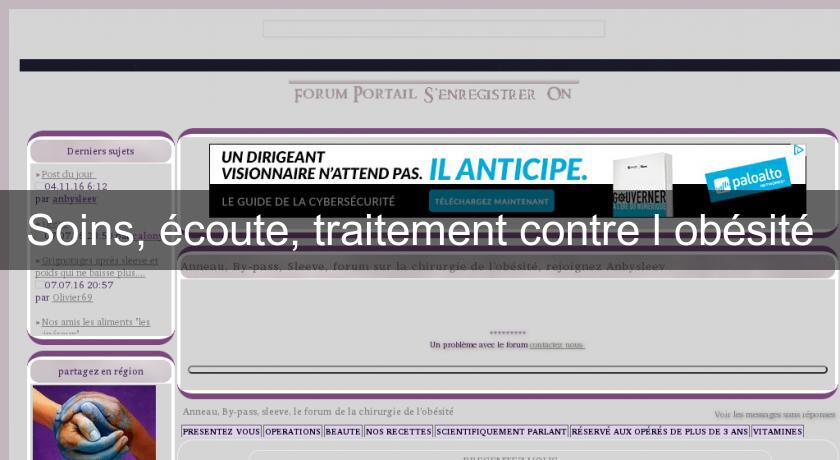 Soins, écoute, traitement contre l'obésité Forum Soins, écoute, traitement contre l'obésité Forum