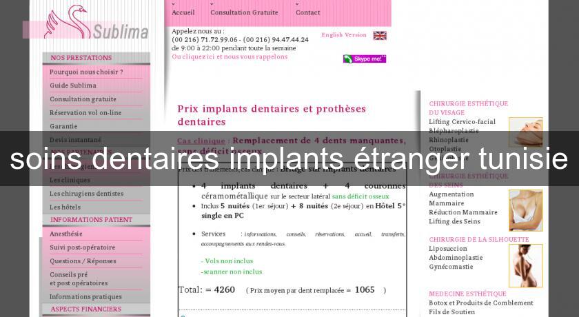 soins dentaires implants étranger tunisie