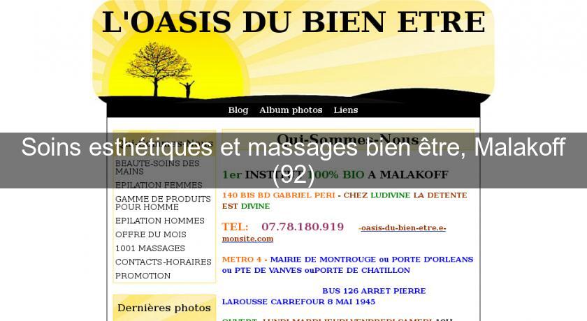 Soins esthétiques et massages bien être, Malakoff (92) Soins esthétiques et massages bien être, Malakoff (92)