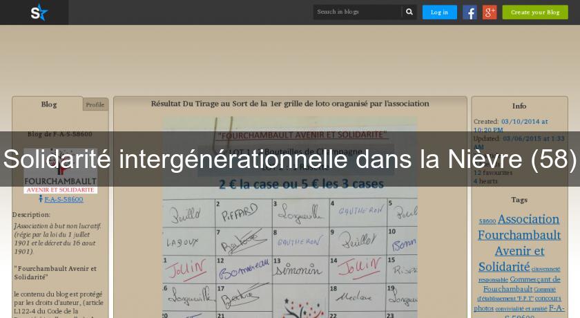 Solidarité intergénérationnelle dans la Nièvre (58) Solidarité intergénérationnelle dans la Nièvre (58)