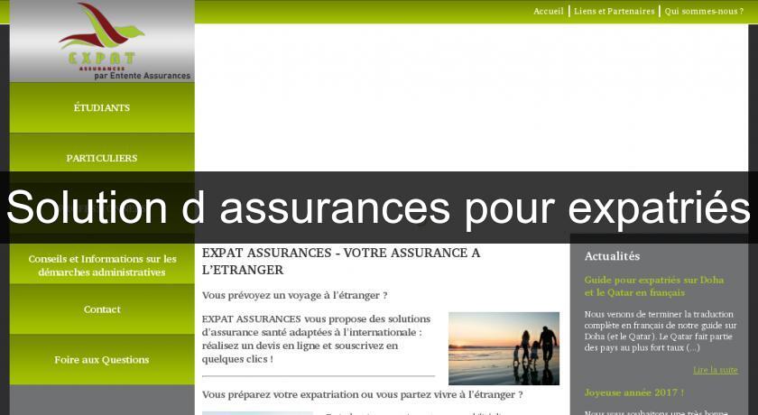 Solution d'assurances pour expatriés Solution d'assurances pour expatriés