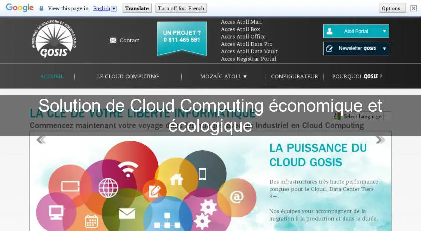 Solution de Cloud Computing économique et écologique