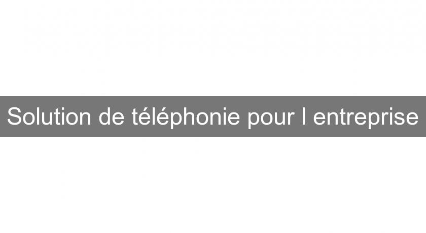 Solution de téléphonie pour l'entreprise Solution de téléphonie pour l'entreprise