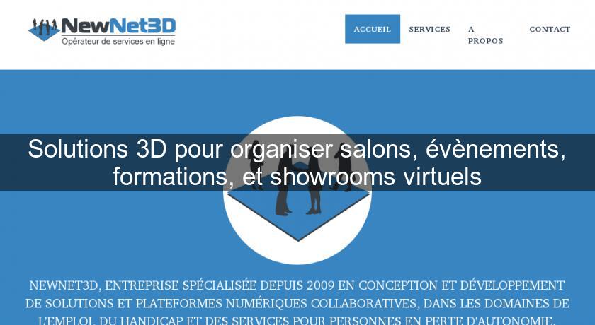 Solutions 3D pour organiser salons, évènements, formations, et showrooms virtuels Solutions 3D pour organiser salons, évènements, formations, et showrooms virtuels