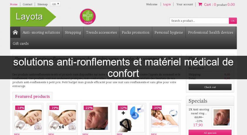 solutions anti-ronflements et matériel médical de confort