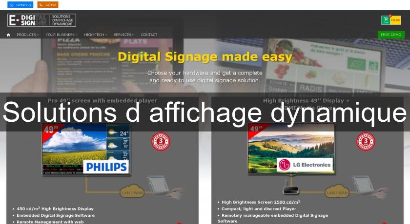 Solutions d'affichage dynamique Solutions d'affichage dynamique