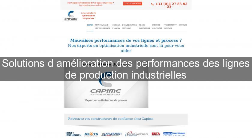 Solutions d'amélioration des performances des lignes de production industrielles Solutions d'amélioration des performances des lignes de production industrielles