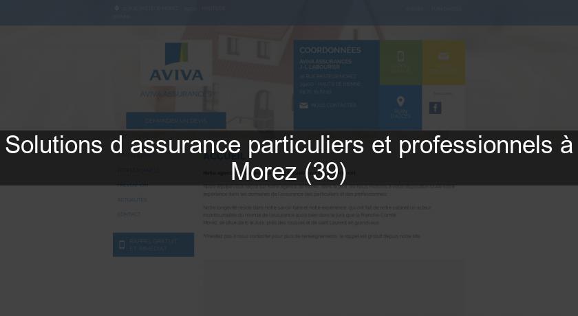 Solutions d'assurance particuliers et professionnels à Morez (39)