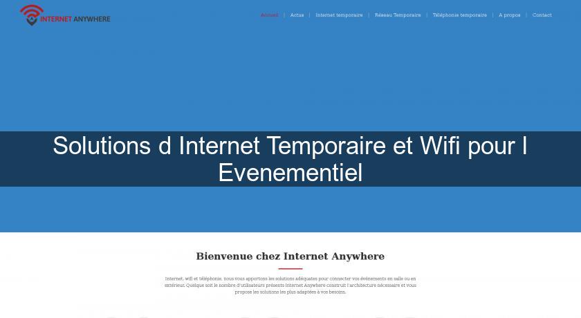 Solutions d'Internet Temporaire et Wifi pour l'Evenementiel Solutions d'Internet Temporaire et Wifi pour l'Evenementiel