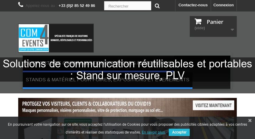 Solutions de communication réutilisables et portables : Stand sur mesure, PLV