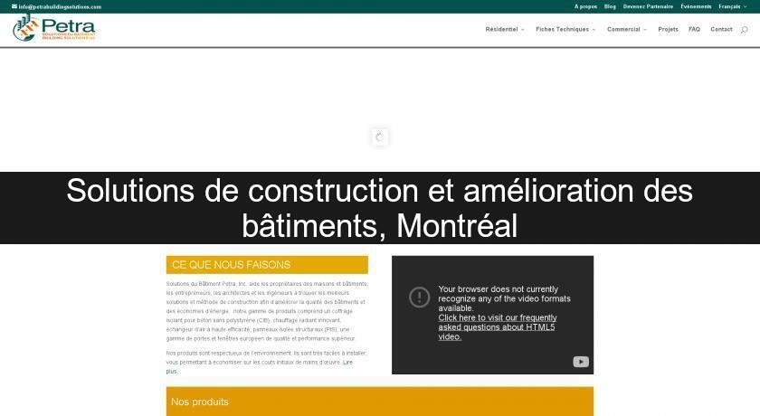 Solutions de construction et amélioration des bâtiments, Montréal Solutions de construction et amélioration des bâtiments, Montréal