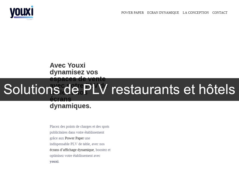 Solutions de PLV restaurants et hôtels Solutions de PLV restaurants et hôtels