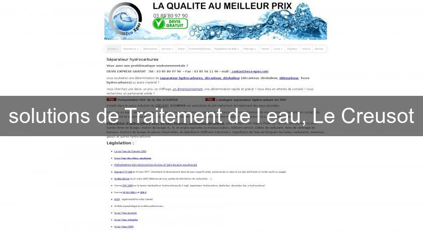 solutions de Traitement de l'eau, Le Creusot solutions de Traitement de l'eau, Le Creusot