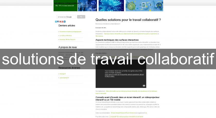 solutions de travail collaboratif solutions de travail collaboratif