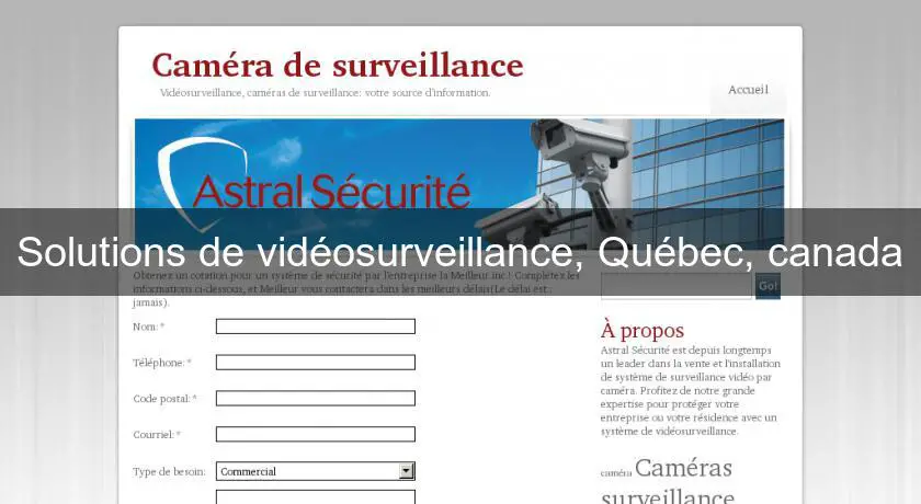 Solutions de vidéosurveillance, Québec, canada