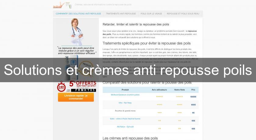 Solutions et crèmes anti repousse poils Solutions et crèmes anti repousse poils