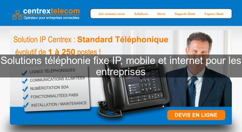 Solutions téléphonie fixe IP, mobile et internet pour les entreprises Solutions téléphonie fixe IP, mobile et internet pour les entreprises