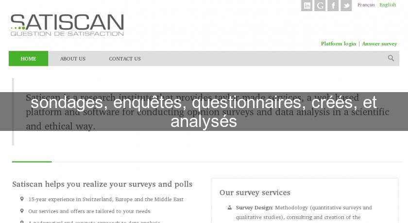 sondages, enquêtes, questionnaires, créés, et analysés sondages, enquêtes, questionnaires, créés, et analysés