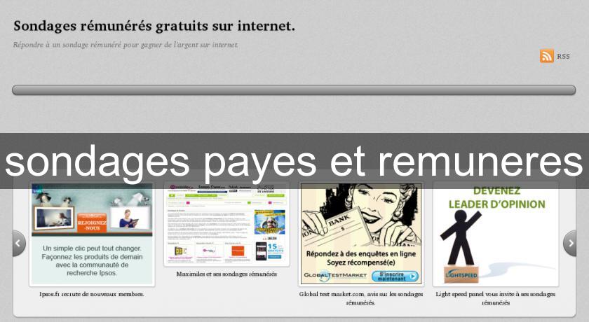 sondages payes et remuneres