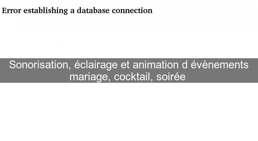 Sonorisation, éclairage et animation d'évènements mariage, cocktail, soirée 