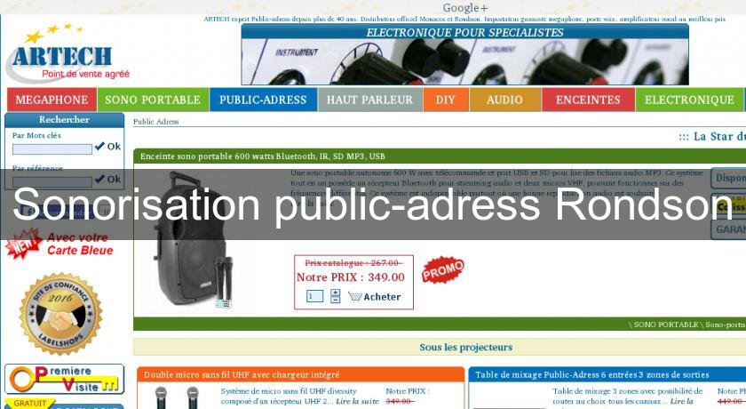 Sonorisation public-adress Rondson Sonorisation public-adress Rondson