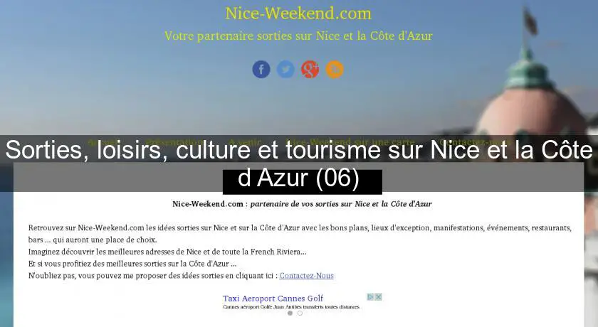 Sorties, loisirs, culture et tourisme sur Nice et la Côte d'Azur (06)