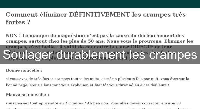 Soulager durablement les crampes Soulager durablement les crampes