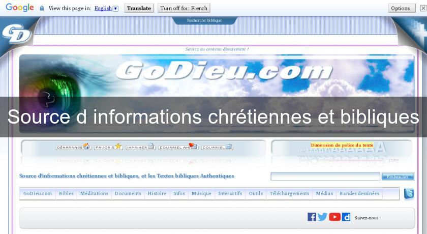 Source d'informations chrétiennes et bibliques