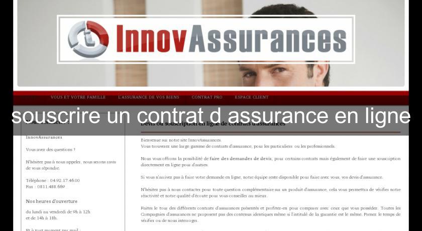 souscrire un contrat d'assurance en ligne souscrire un contrat d'assurance en ligne