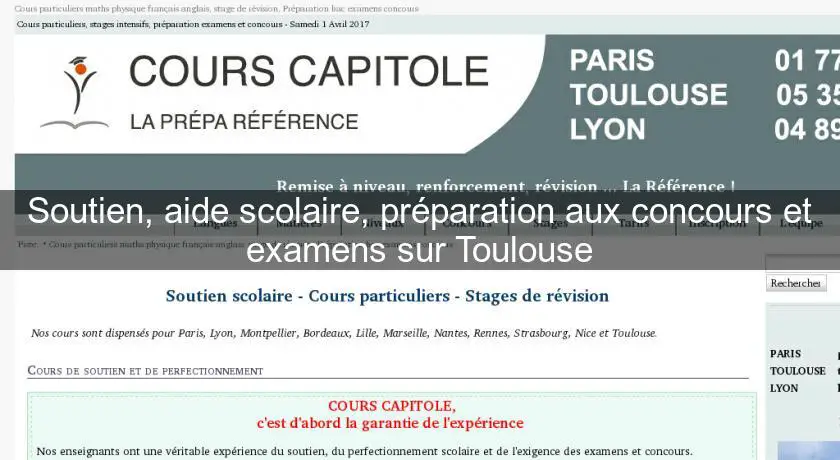 Soutien, aide scolaire, préparation aux concours et examens sur Toulouse