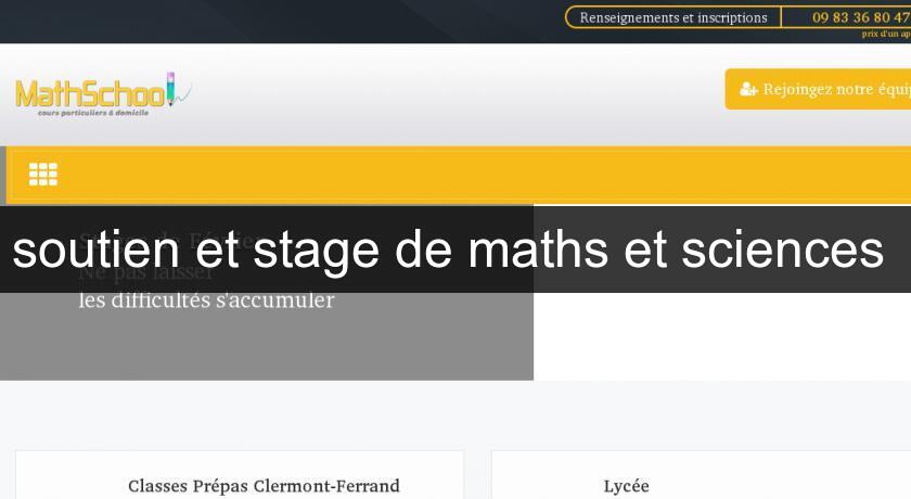 soutien et stage de maths et sciences 