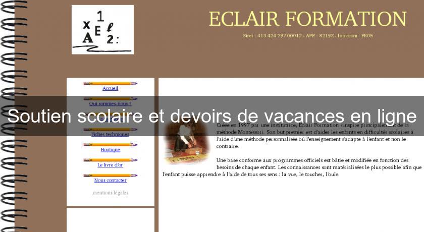 Soutien scolaire et devoirs de vacances en ligne