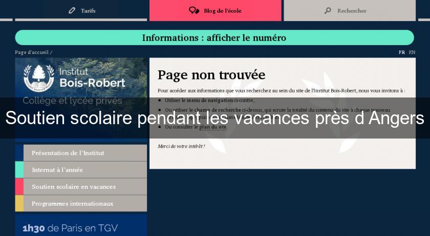 Soutien scolaire pendant les vacances près d'Angers