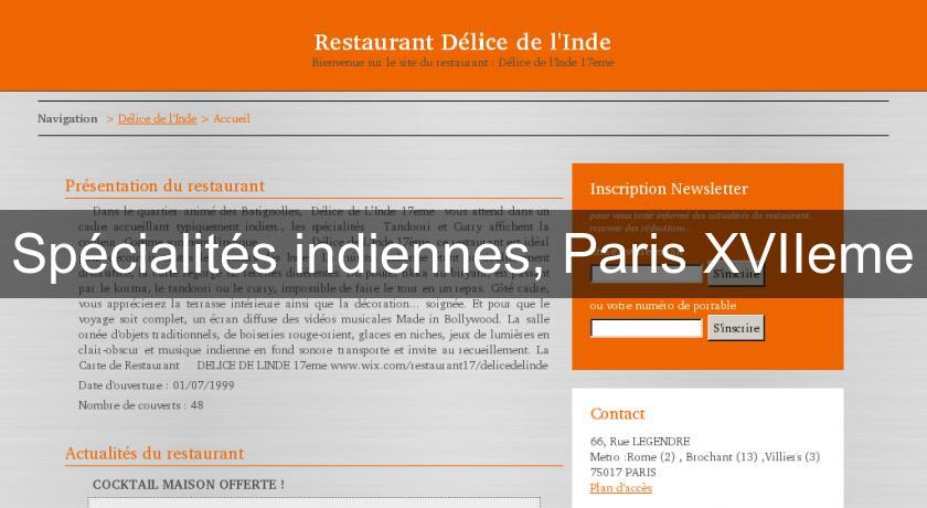 Spécialités indiennes, Paris XVIIeme Spécialités indiennes, Paris XVIIeme