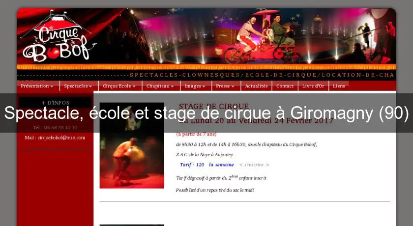 Spectacle, école et stage de cirque à Giromagny (90)