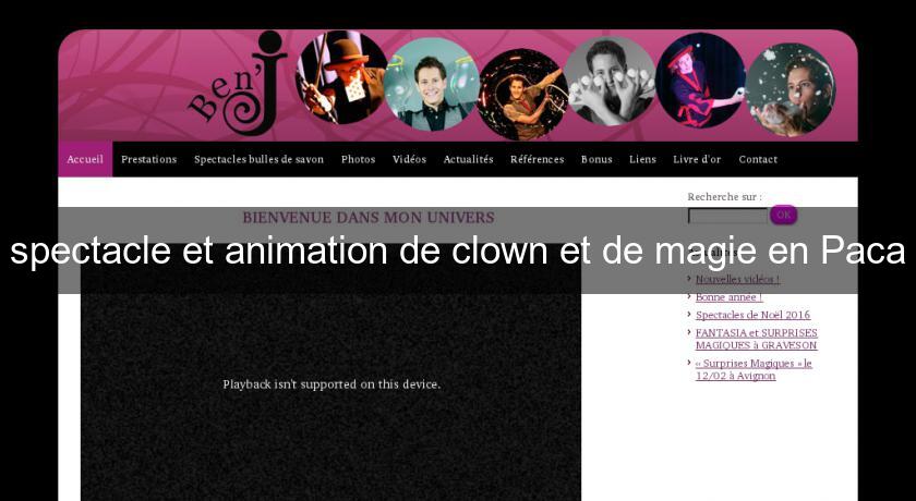 spectacle et animation de clown et de magie en Paca